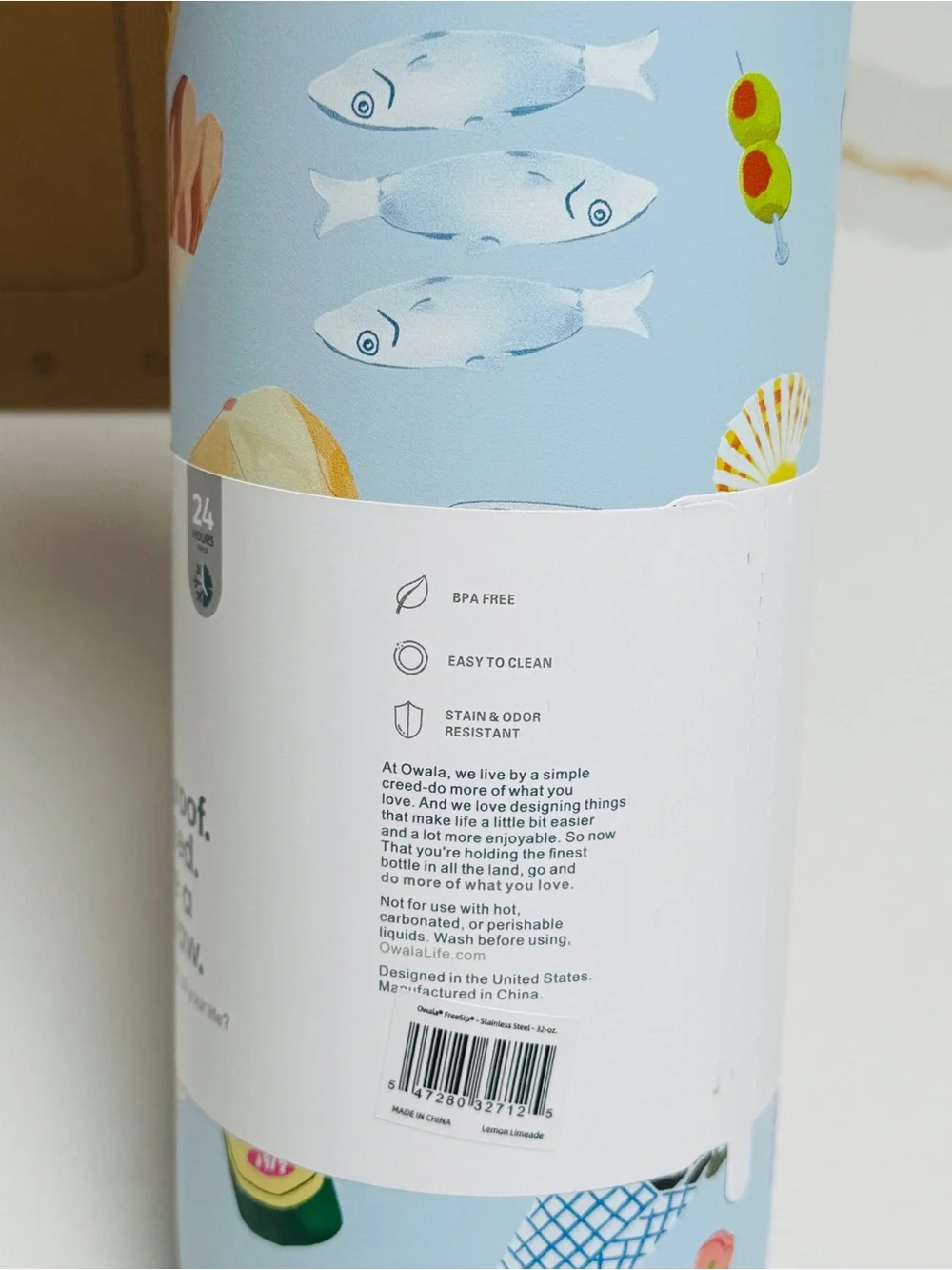 NWT Owala FreeSip 32oz Sun & Sea Blue Pink Limited Print Water Bottle
